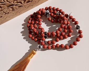 Red Jasper & Labradorite Mala