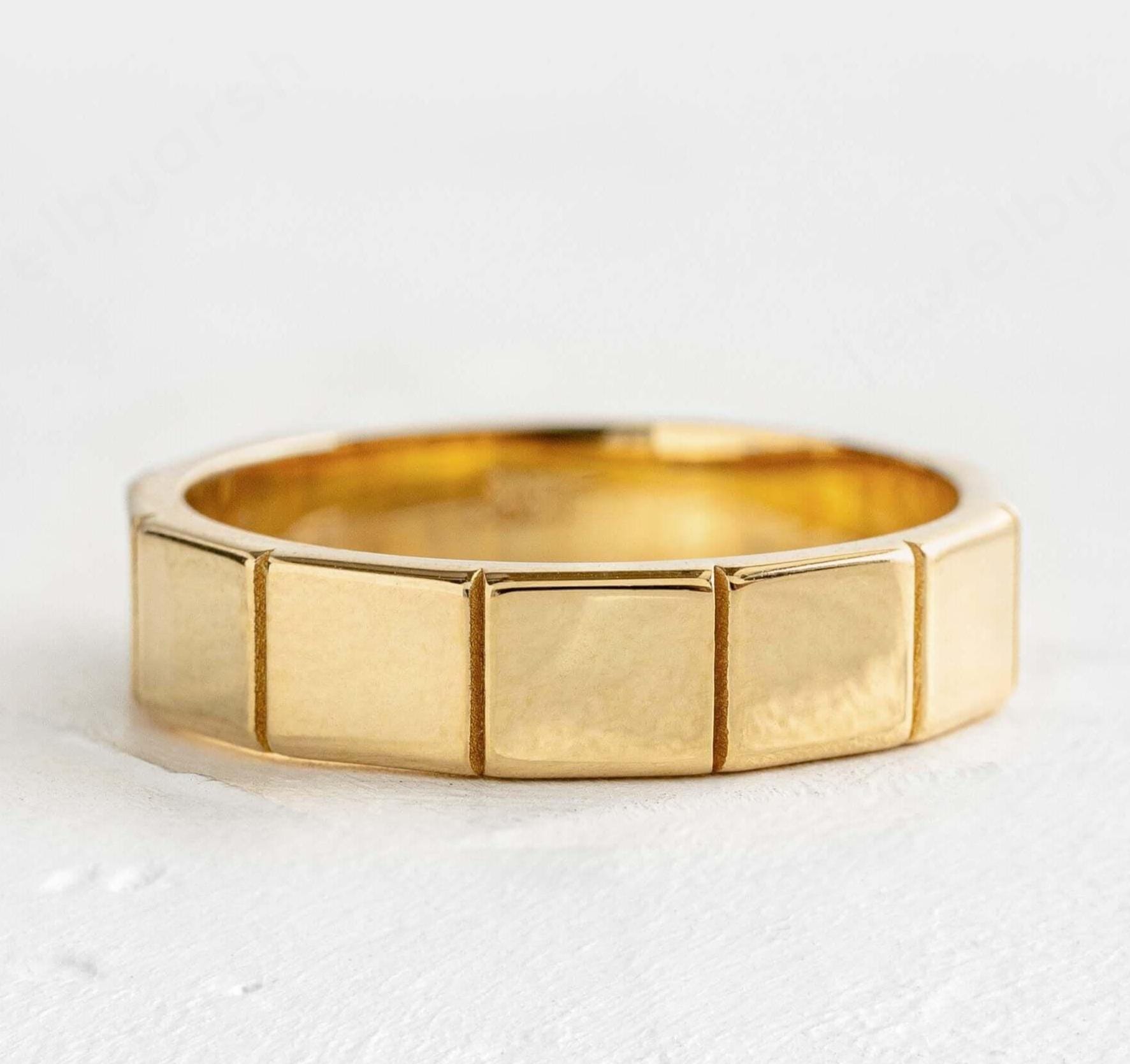 Solid Gold Ice Cube Ring: Unique Handmade Engagement Ring