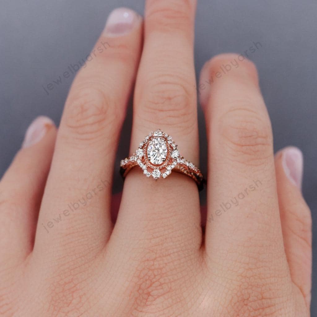 Halo Moissanite Ring, Round 5mm Moissanite Engagement Ring, Modern Wedding Ring, CZ Diamond Halo Ring, 925 Sterling Silver Jewelry