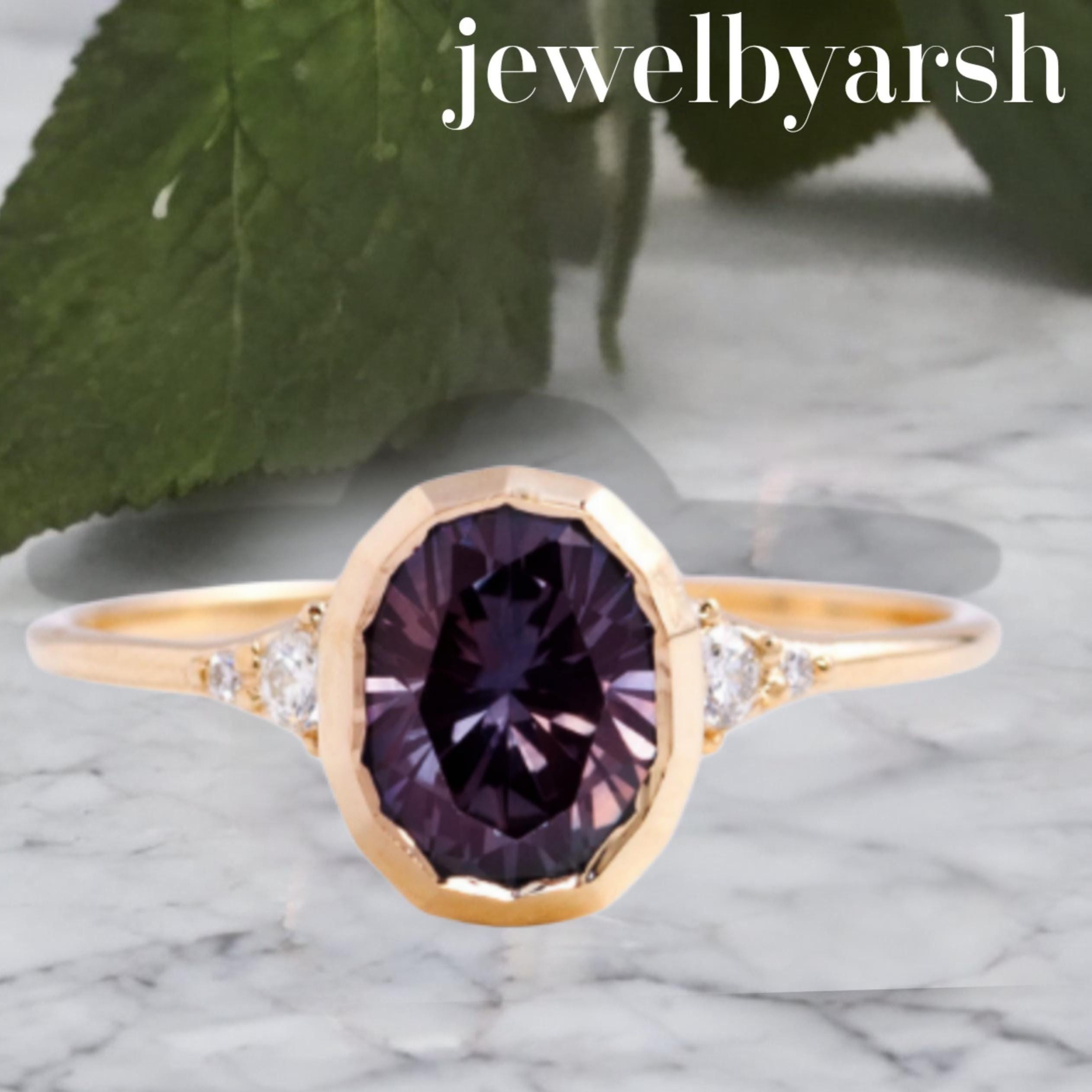 African Amethyst Ring , Sterling Silver Purple  Gemstone Ring, Diamond Filigree Fine Jewelry, February Birthstone Gift