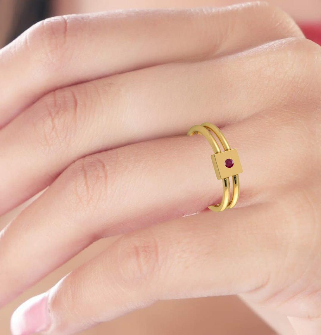 Round Ruby Engagement Ring, Antique 14K Yellow Gold Ring, Elegant Antique Wedding Ring, Promise Gift For Her,