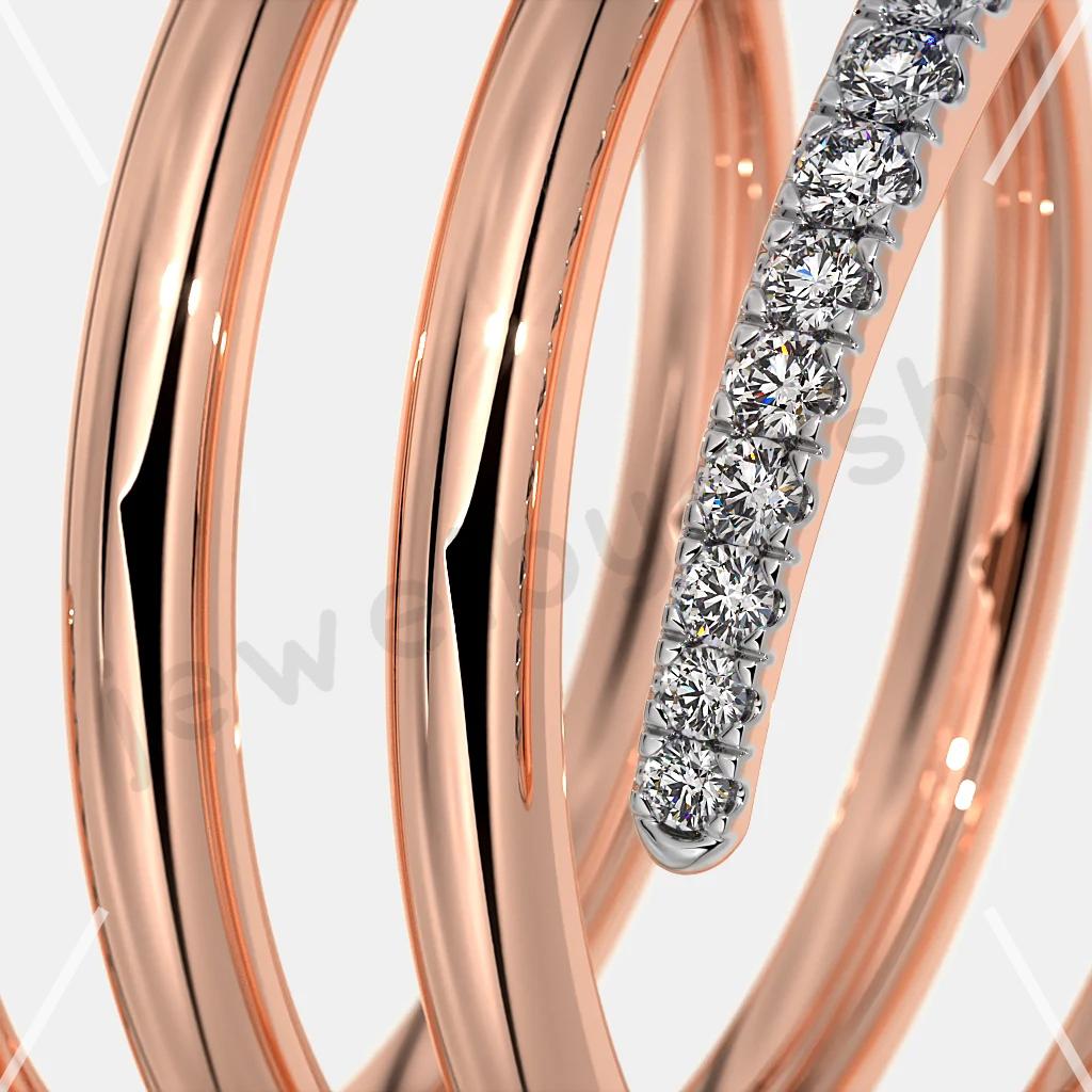 Spiral Diamond Ring â€“ Open Adjustable Ring With Diamonds On Both Ends, Minimalist Gold Spiral Ring, Modern Handmade Jewelry