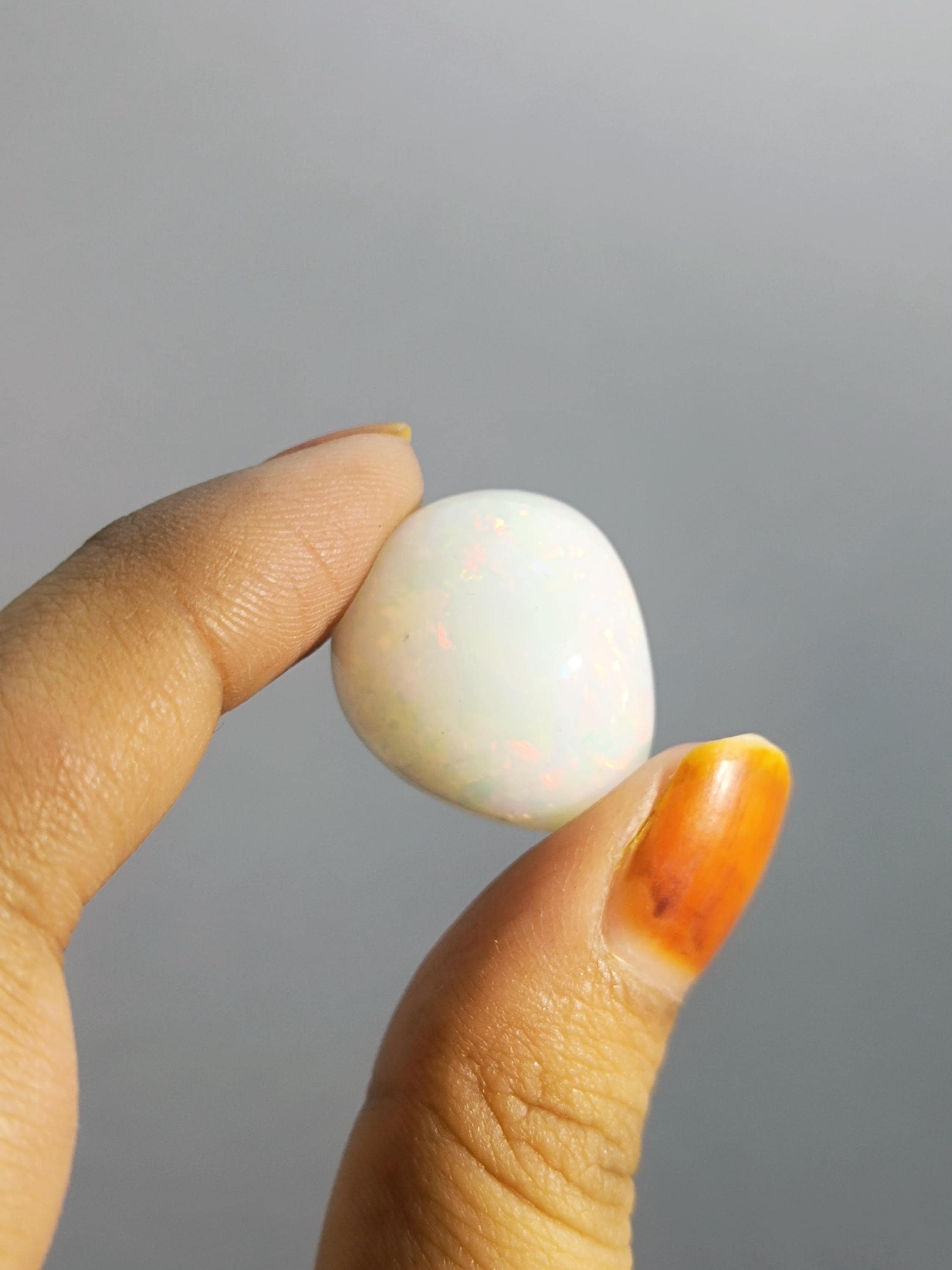 Natural White Opal Cabochon, Loose Ethiopian Opal With Fire, October Birthstone Gemstone, Opal For Jewelry Making Stone,  100% Natural Opal