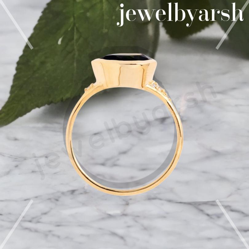 Pear Green Sapphire Ring â€¢ Teardrop Sterling Silver Handmade Jewelry