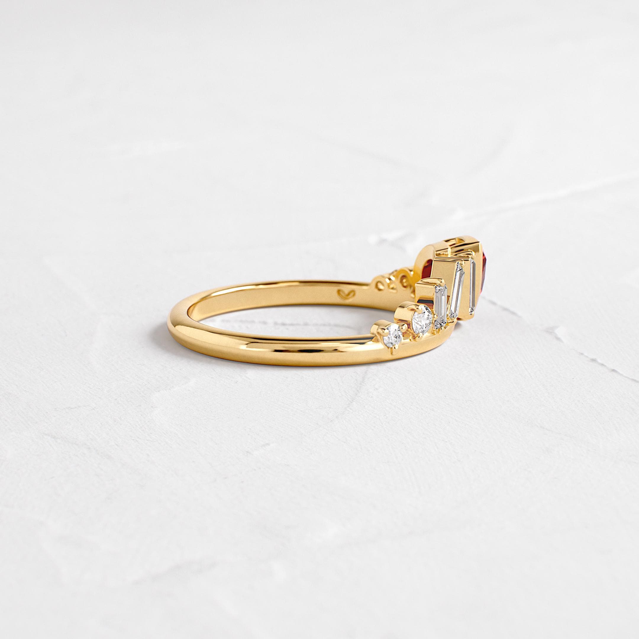Pear Shape Red Garnet Wedding Ring, Round Cz Diamond Ring,  Rose Gold Bridal Ring , January  Birth Stone Ring  , Garnet Ring Gift For Her