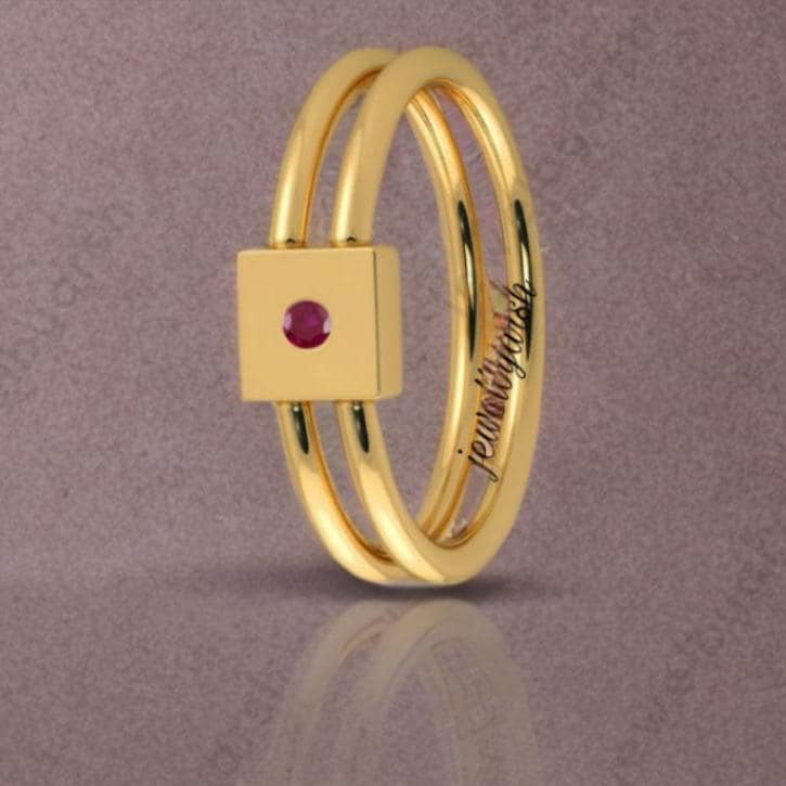 Round Ruby Engagement Ring, Antique 14K Yellow Gold Ring, Elegant Antique Wedding Ring, Promise Gift For Her,