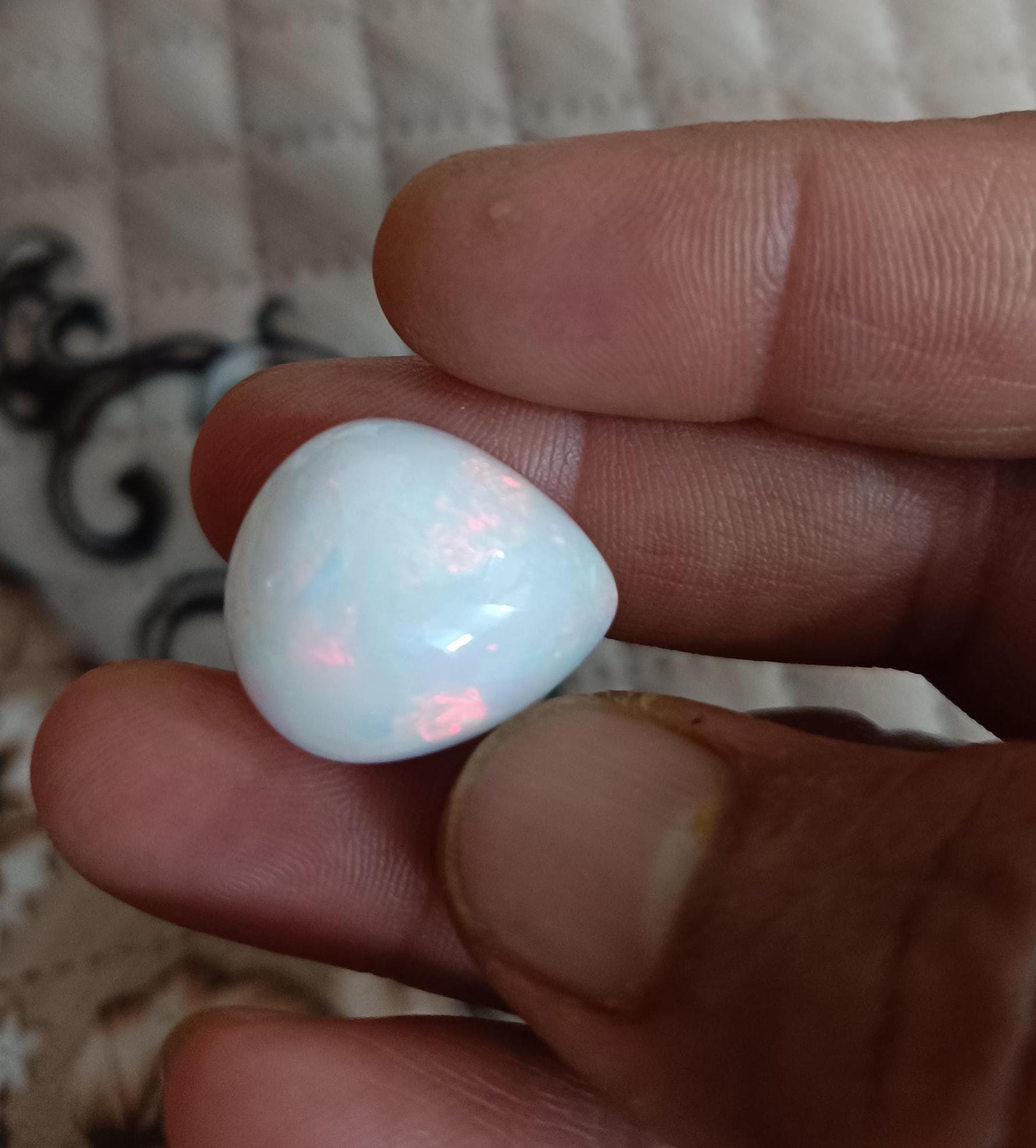 Natural White Opal Cabochon, Loose Ethiopian Opal With Fire, October Birthstone Gemstone, Opal For Jewelry Making Stone,  100% Natural Opal