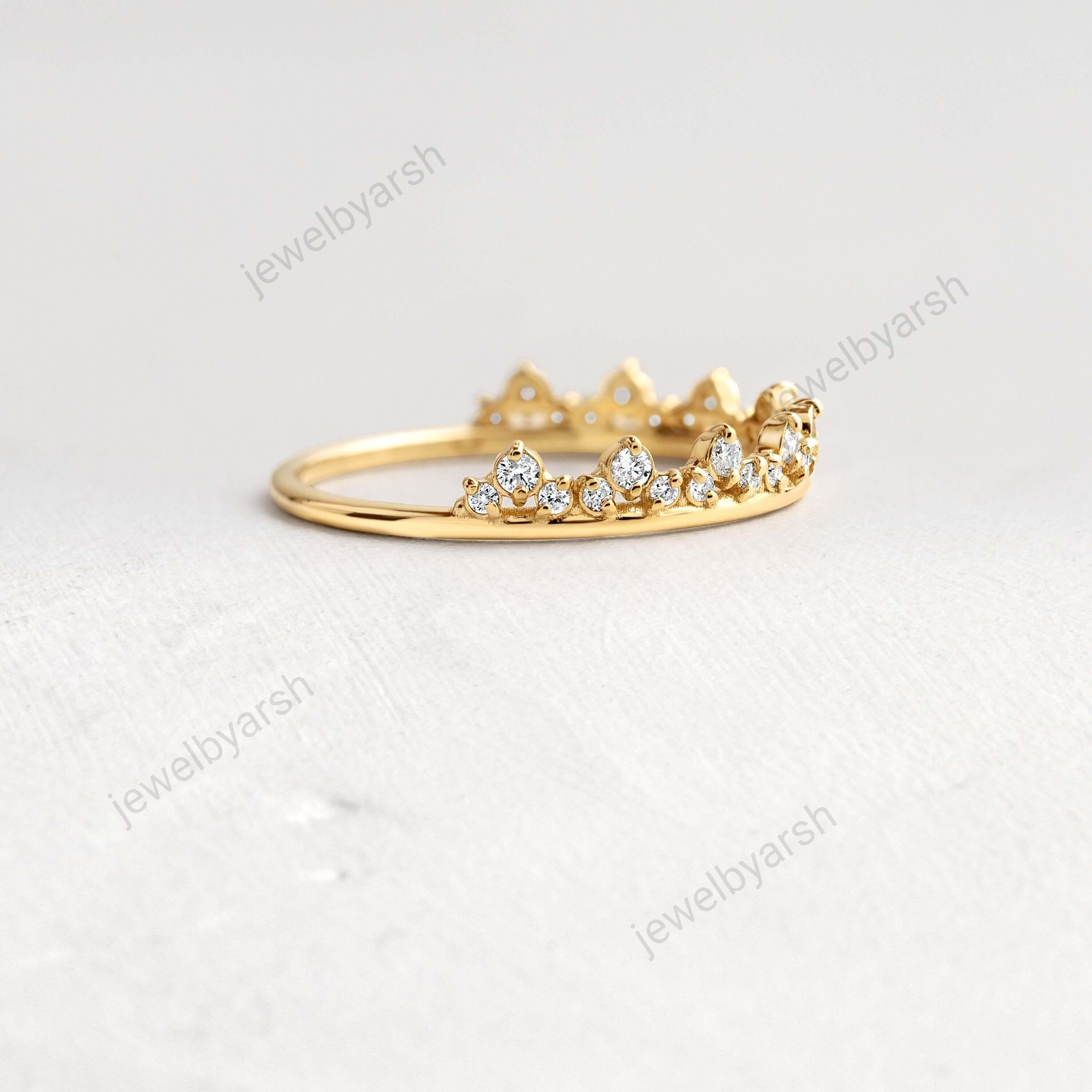 Gold Lab Diamond Ring, Round Engagement Ring, Oval Lab Diamond Ring , 925 Sterling Silver Ring, Art Deco  Ladies Ring, Gift For Dainty