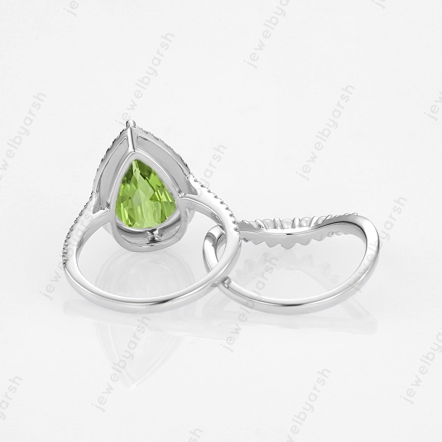 Pear Shape Green Peridot Gemstone Ring, August Birthstone Promise Ring, Yellow Gold Wedding Jewelry, Antique Solitaire Ring, Gift For Love
