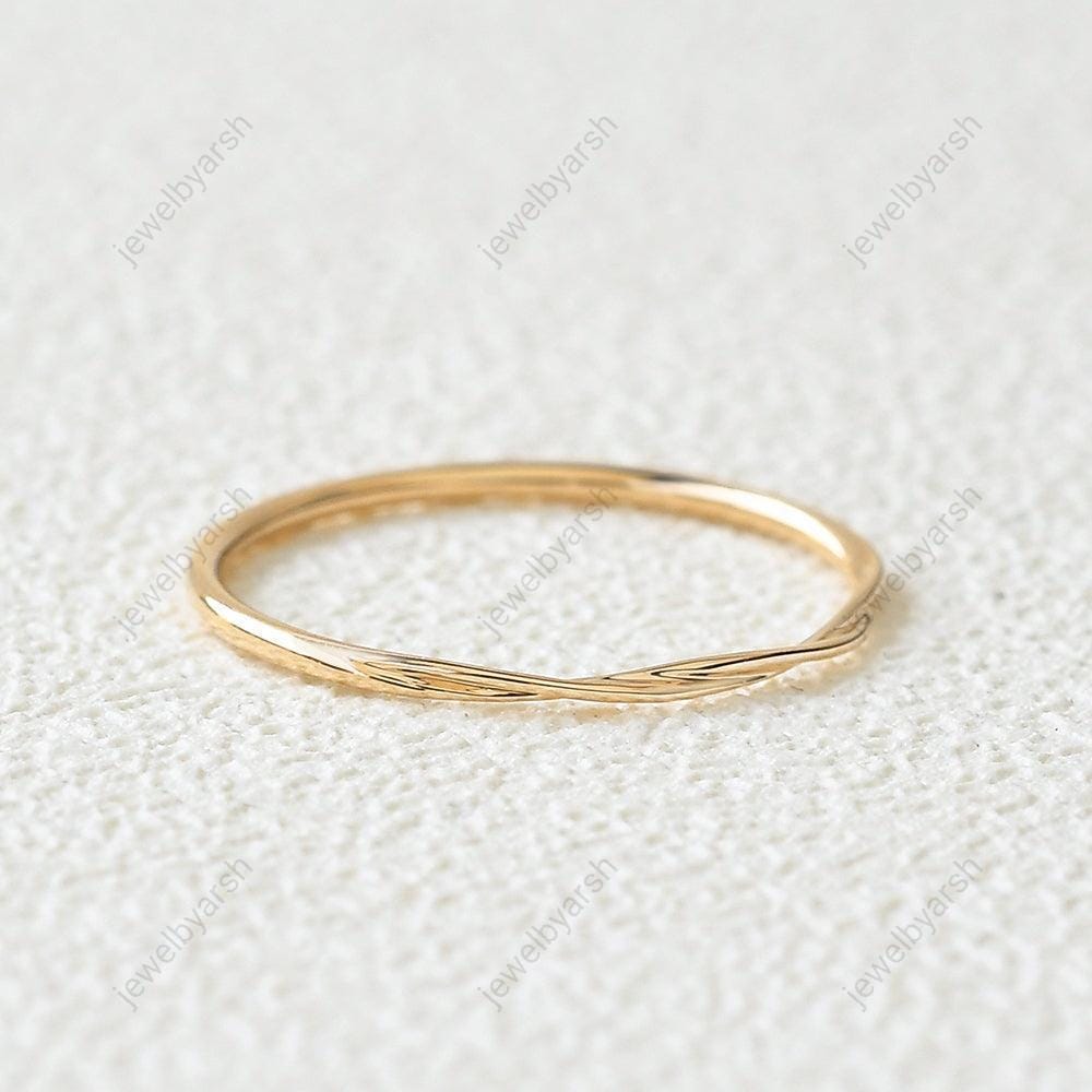 2MM 14K Yellow Gold Ring, Thin Minimalist Band, 925 Sterling Silver Ring, Gold Plated Stacking Ring, Wedding Band