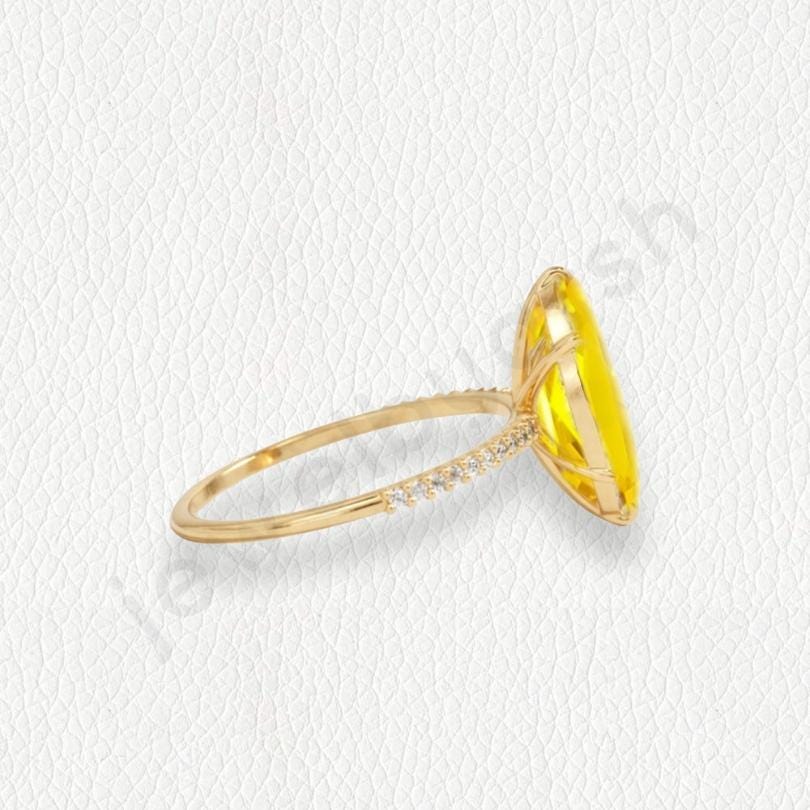 14k Marquise Sapphire And Diamond Ring, Marquise Cut Gemstone 925 Silver Ring - Engagement Wedding Ring For Her
