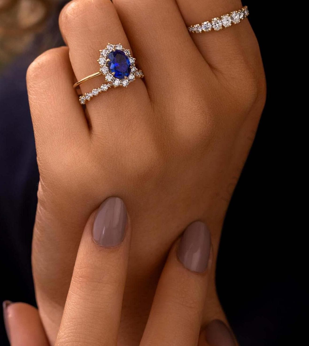 Oval Blue Sapphire Ring, 14K Yellow Gold Halo Ring, Oval Blue Sapphire Halo Ring With Diamond, Blue Sapphire Ring ,Gemstone Anniversary Gift