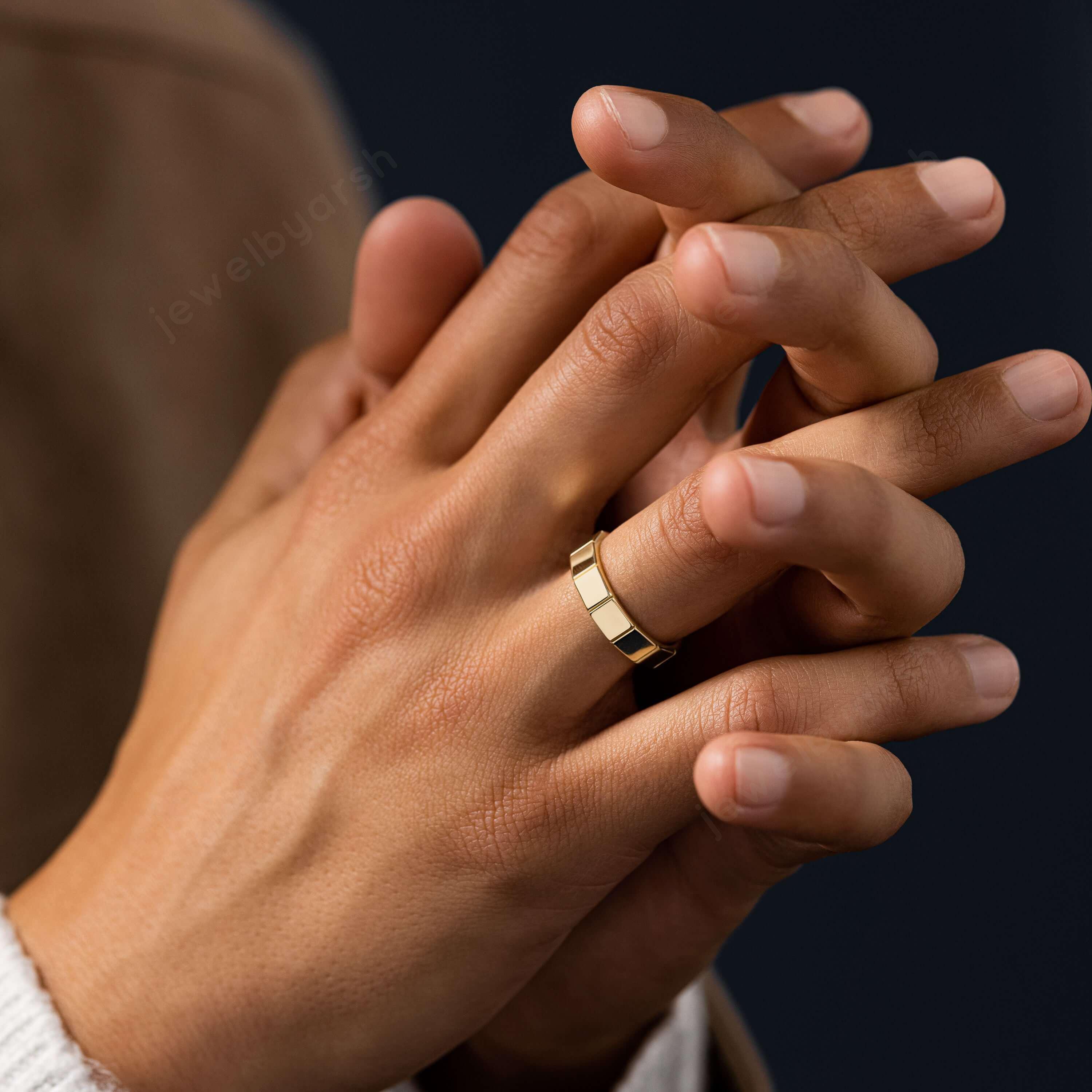 Solid Gold Ice Cube Ring: Unique Handmade Engagement Ring