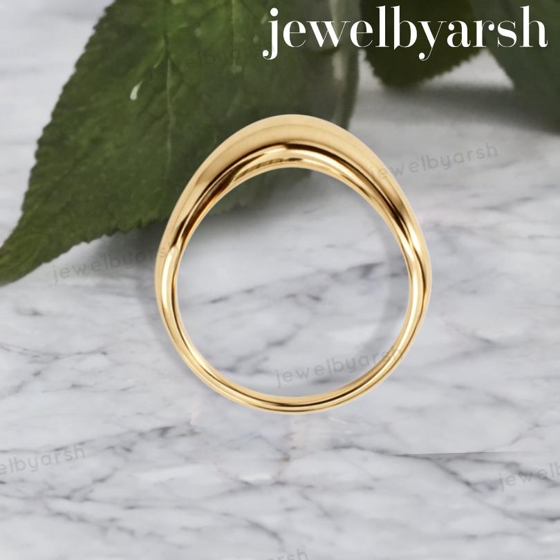 18K Gold Wave Ring, Curved Nesting Band, Minimalist Wedding Ring, 925 Sterling Silver Gold Plated Ring