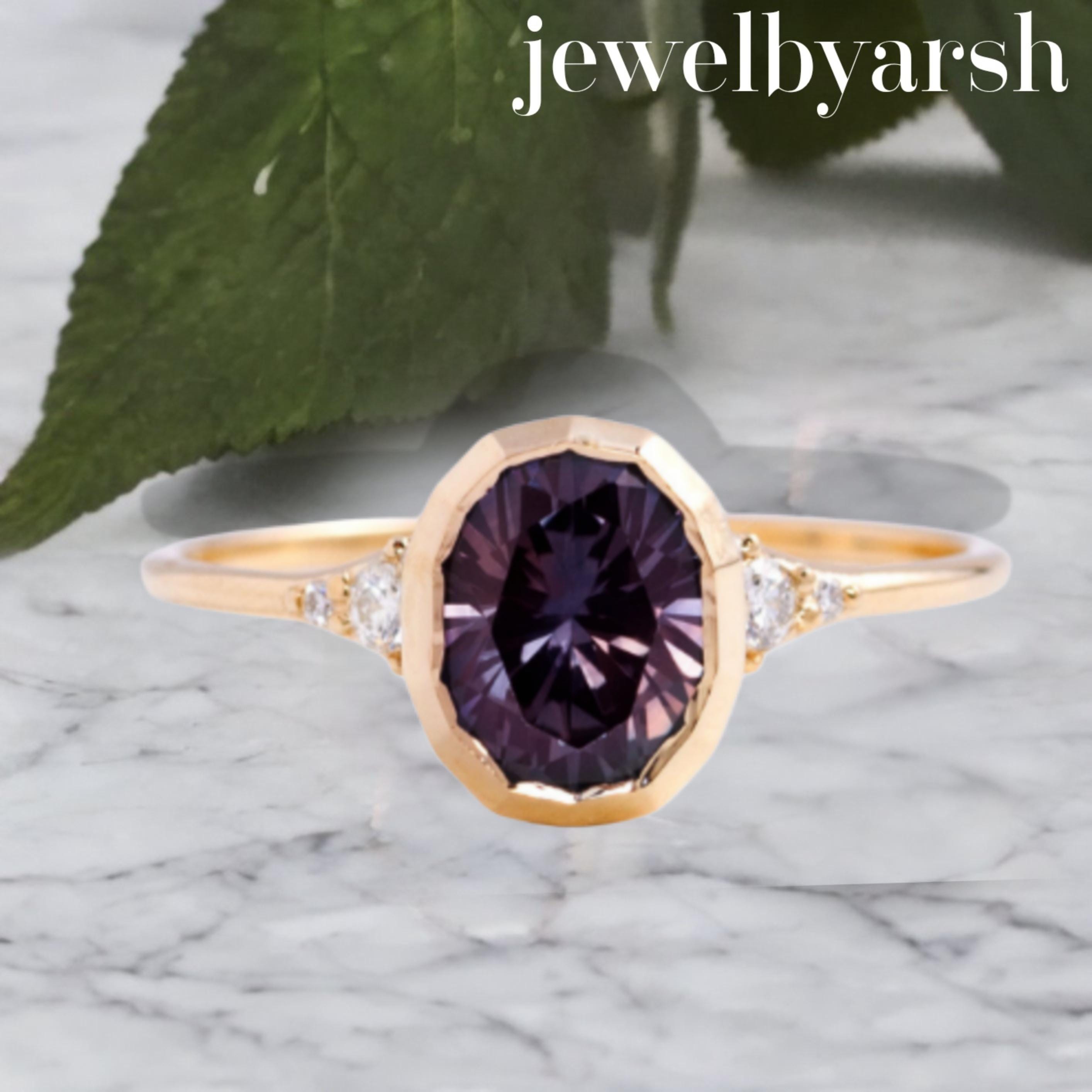 African Amethyst Ring , Sterling Silver Purple  Gemstone Ring, Diamond Filigree Fine Jewelry, February Birthstone Gift