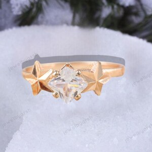 Moissanit Doppel-Sternring: Sterling Silber Schmuck