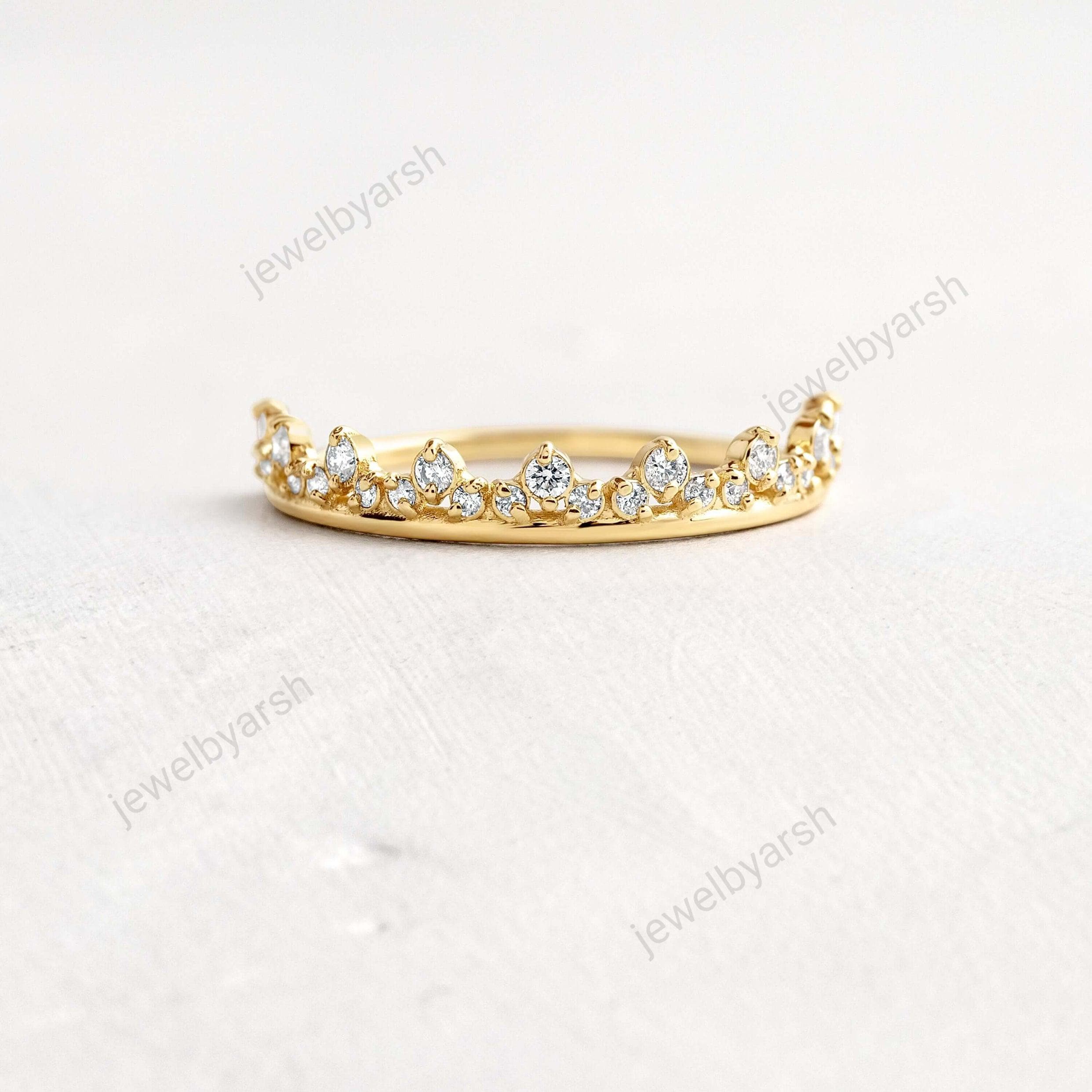 Gold Lab Diamond Ring, Round Engagement Ring, Oval Lab Diamond Ring , 925 Sterling Silver Ring, Art Deco  Ladies Ring, Gift For Dainty