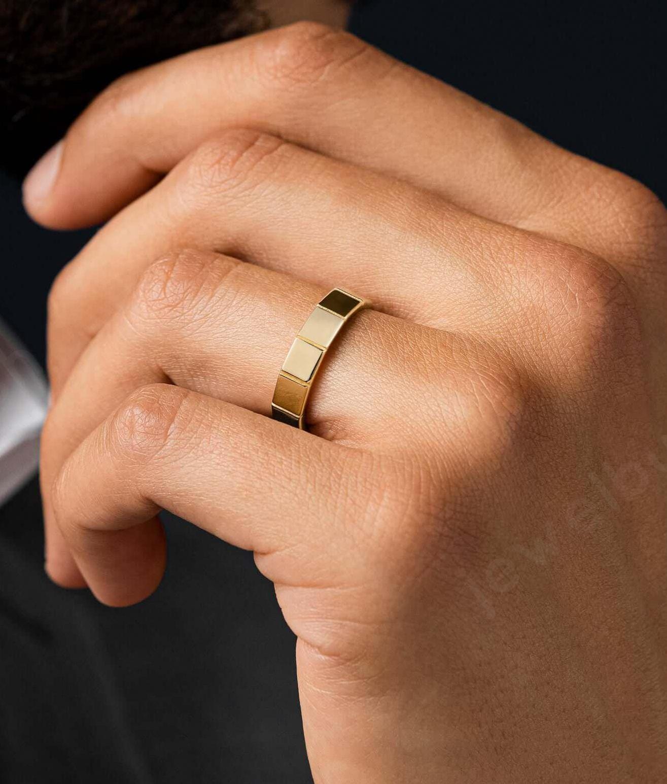 Solid Gold Ice Cube Ring: Unique Handmade Engagement Ring