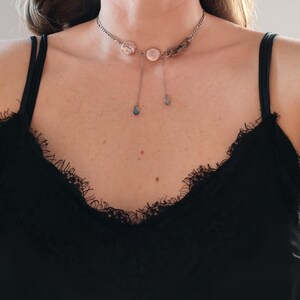 Chunky Stainless Steel Chain Necklace: Pearl, Edgy Punk Jewelry image 10