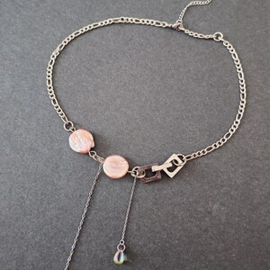 Chunky Stainless Steel Chain Necklace: Pearl, Edgy Punk Jewelry image 8