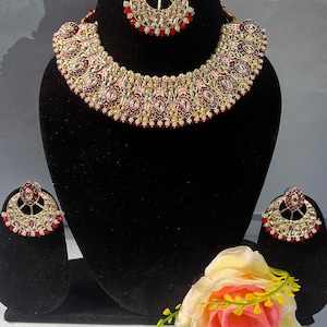 Royal Sabyasachi Neckless/Sabyasachi jewelry/Sabyasachi choker/Navratana Neckless set/bollywood jewelry/Indian choker/Indian wedding set