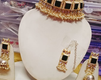 Ras de cou indien kundan, bijoux indiens, bijoux bollywood, bijoux pakistanais, collier de mariage indien, tour de cou de mariée, collier kundan, tour de cou