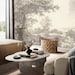 Beige Tree Landscape Wallpaper: Watercolor Scenic Rural Design - Etsy