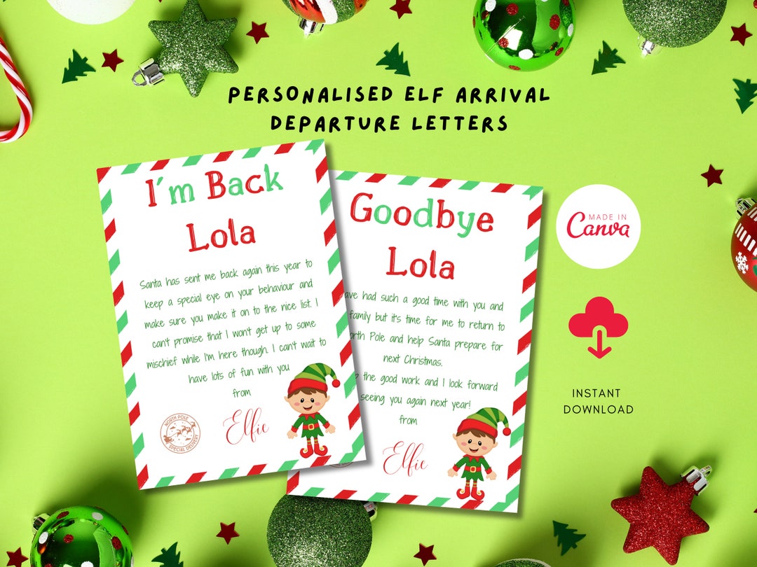 Editable Elf Letter Elf Letter Elf Arrival Letter Elf Goodbye