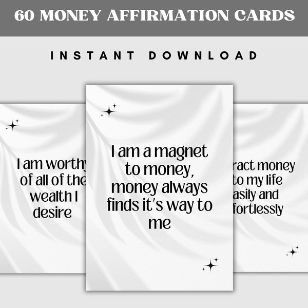 Money Affirmation Cards | Money Abundance | Money Manifestation Cards | Law of Attraction | Money Mindset | Money Manifesting | Affirmations