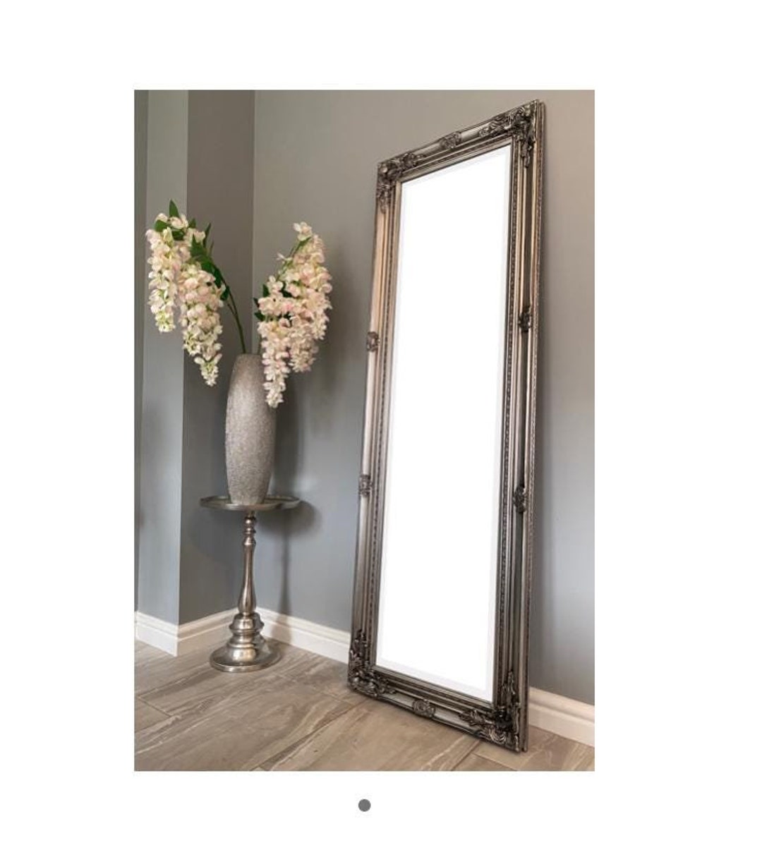 Superb Quality Antique Silver Ornate Full Length Wall Floor Dressing Mirror - Etsy Superb Quality Antique Silver Ornate Full Length Wall Floor Dressing Mirror - Etsy