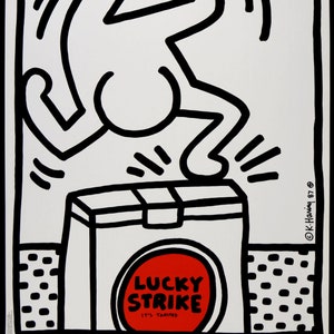 Keith Haring Lucky Strike Poster: Vintage Pop Art Lithograph
