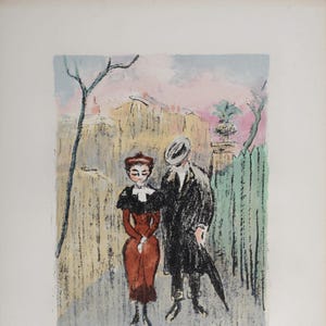 Kees van Dongen &quot;Les Amoureux&quot; Vintage Lithograph - Montmartre Art Print
