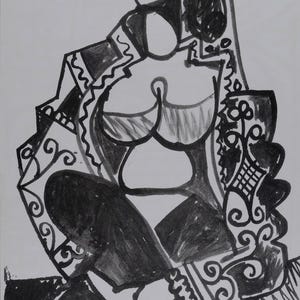 Picasso – Jacqueline Roque IV, 1959 – B&W Lithograph – Mourlot Print – Carnet de la Californie – Modern Art – Unframed