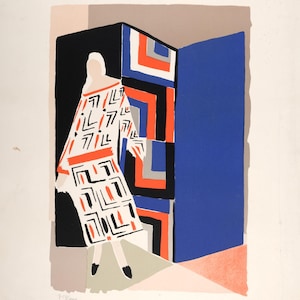 Sonia Delaunay &quot;Femme au Paravent&quot; Original Lithograph, c. 1970