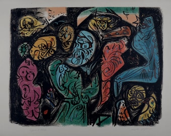 André Masson: "Astres et Visages" Signed Surrealist Lithograph, 1972