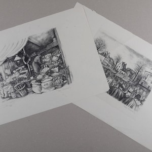 Jacques Thévenet Lithographs: La Foire & Petit Commerce, Signed Limited Edition