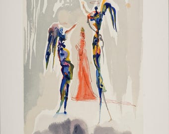 【値下げ】サルバドール・ダリ　リトグラフ絵画 真作】【WISH】サルバドール・ダリ Salvador Dali「Sunset」リトグラフ