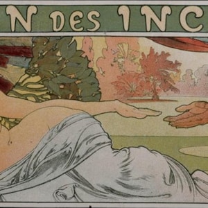 Alphonse Mucha (1860–1939) — Vin des Incas, 1899, litografia originale a colori su carta velina