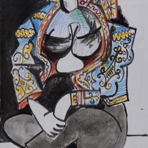 Picasso – Jacqueline Roque VI, 1959 – Color Lithograph – Carnet de la Californie – Mourlot – Modern Art Print – Limited Edition