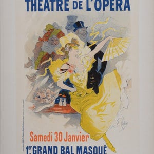 Jules Chéret – Bal Masqué de l’Opéra 1897 – Original Art Nouveau Poster – Les Maîtres de l’Affiche Plate 57 – Antique French Lithograph