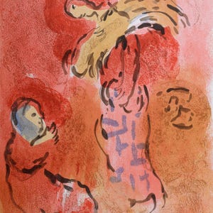 Marc Chagall – Ruth glaneuse 1960 – Litografia originale – Mourlot 246 – Serie Verve Bible – Arte dell'Antico Testamento – Tériade Paris