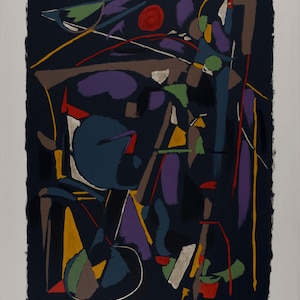 André Lanskoy – Composizione, 1968 – Litografia a colori firmata – Edizione limitata 205/300 – Arte astratta francese – Carta Arches