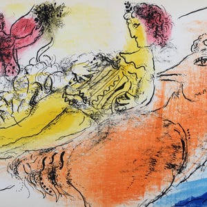 Marc Chagall „L’Accordéoniste” Litografia: Mourlot, 1957