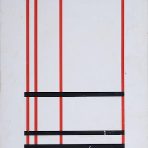 Andreas Brandt (1935–2016) — Composición abstracta n.º 4 (Tarjeta de felicitación), 1989, serigrafía original sobre papel avitelado, firmada y numerada a mano.