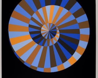Victor Vasarely Olympia-zeefdruk – kunst Olympische Spelen 1972 München, gelimiteerde editie
