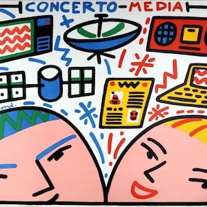 François Boisrond – &quot;Concerto Media&quot;, 1986 – Original Color Lithograph - Collectible Lithograph - Signed Artwork - Pop Art Lithograph