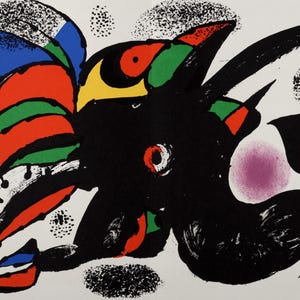 Joan Miró – &quot;L’Extrême Origine&quot;, 1976 – Original Lithograph – Double Page – Mid Century Modern – XXe Siècle – Vintage Art Print
