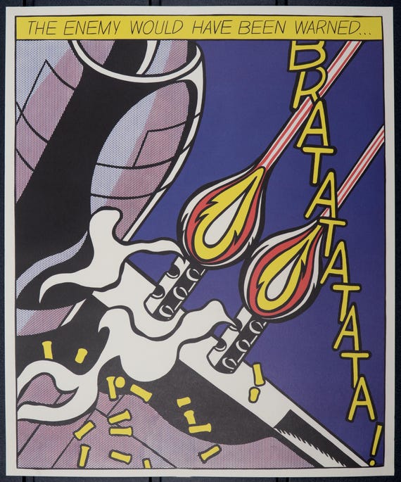 ロイ・リキテンスタイン「As I Opened Fire」三連画：ヴィンテージ