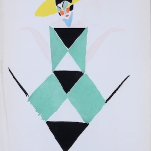 Sonia Delaunay Costumes Pochoir Print: Modernist Theater Design, 1969