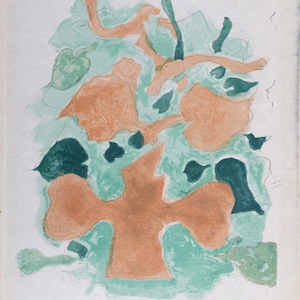 Georges Braque - "La Forêt", 1963 - Litografía poco común sobre papel japonés - De Lettera Amorosa de René Char - Edición limitada de 50.